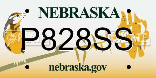 P828SS Nebraska License Plate