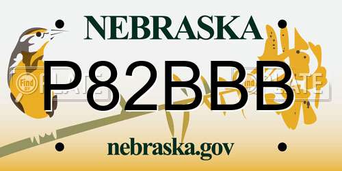 P82BBB Nebraska License Plate