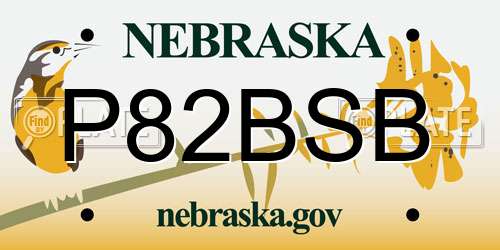 P82BSB Nebraska License Plate