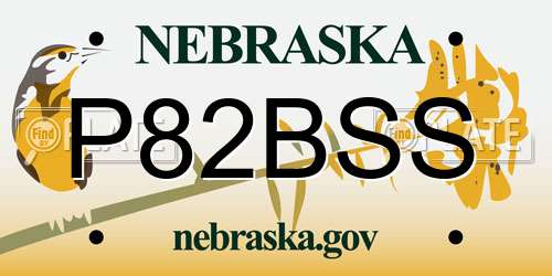 P82BSS Nebraska License Plate