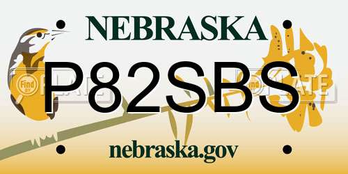 P82SBS Nebraska License Plate