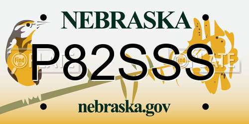 P82SSS Nebraska License Plate