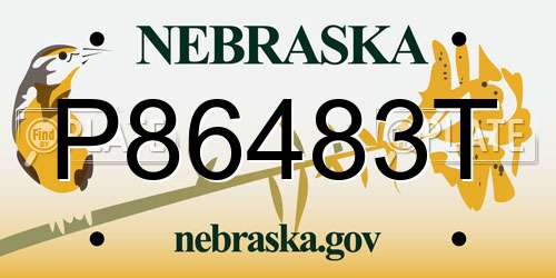 P86483T Nebraska License Plate