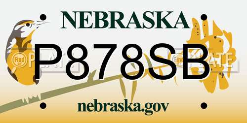 P878SB Nebraska License Plate