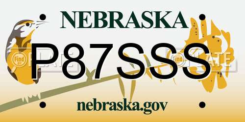 P87SSS Nebraska License Plate