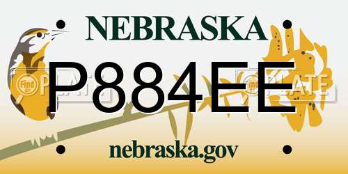 P884EE Nebraska License Plate