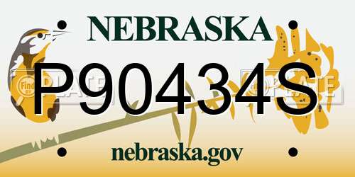 P90434S Nebraska License Plate