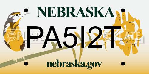 PA5I2T Nebraska License Plate
