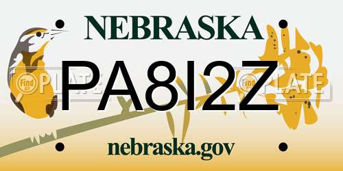 PA8I2Z Nebraska License Plate