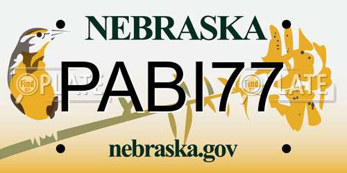 PABI77 Nebraska License Plate