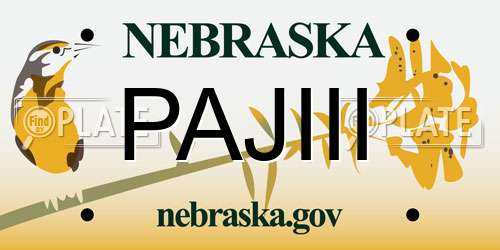 PAJIII Nebraska License Plate