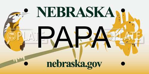 PAPA Nebraska License Plate