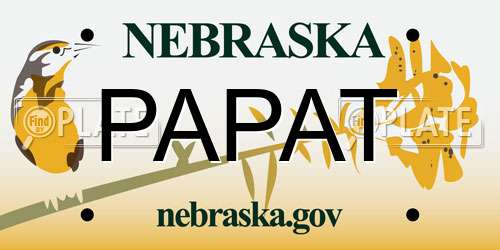 PAPAT Nebraska License Plate