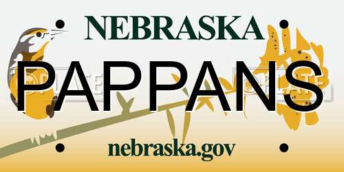 PAPPANS Nebraska License Plate
