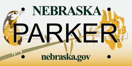 PARKER Nebraska License Plate