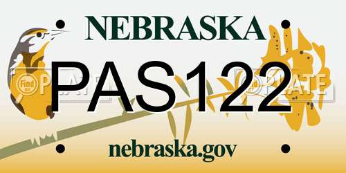 PAS122 Nebraska License Plate