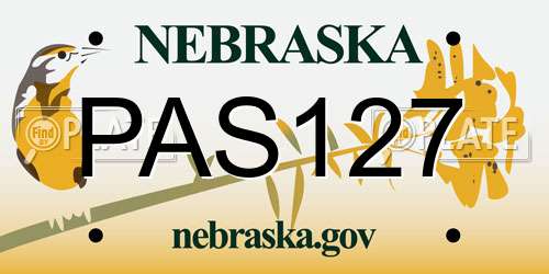 PAS127 Nebraska License Plate