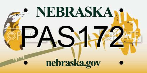PAS172 Nebraska License Plate