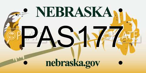 PAS177 Nebraska License Plate