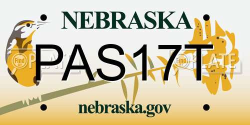 PAS17T Nebraska License Plate