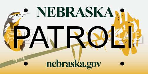 PATROLI Nebraska License Plate