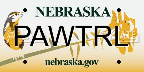 PAWTRL Nebraska License Plate