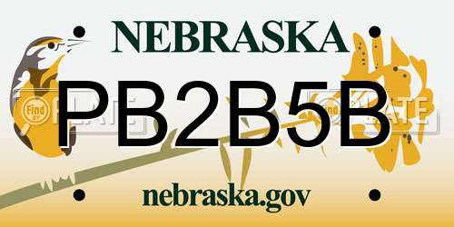 PB2B5B Nebraska License Plate