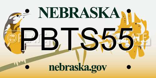 PBTS55 Nebraska License Plate