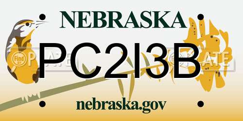 PC2I3B Nebraska License Plate