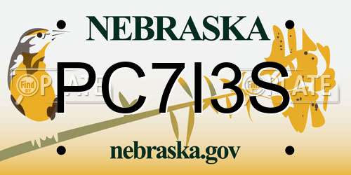 PC7I3S Nebraska License Plate