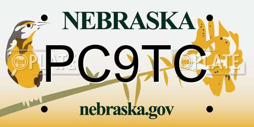 PC9TC Nebraska License Plate