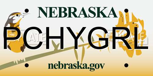 PCHYGRL Nebraska License Plate