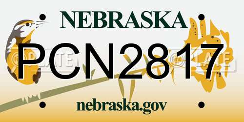 PCN2817 Nebraska License Plate