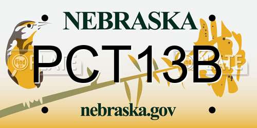 PCT13B Nebraska License Plate