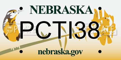 PCTI38 Nebraska License Plate