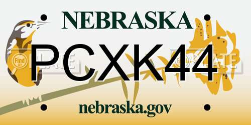 PCXK44 Nebraska License Plate