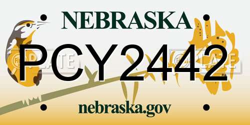 PCY2442 Nebraska License Plate
