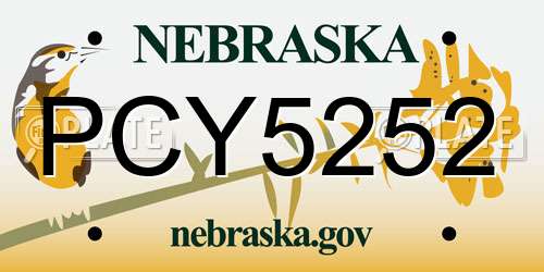 PCY5252 Nebraska License Plate