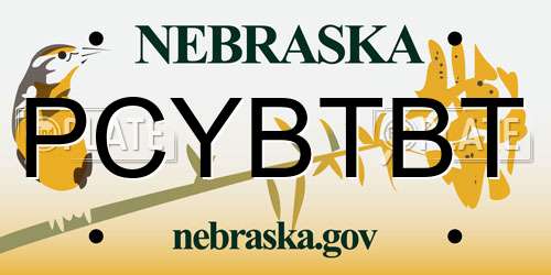 PCYBTBT Nebraska License Plate