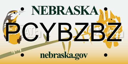 PCYBZBZ Nebraska License Plate