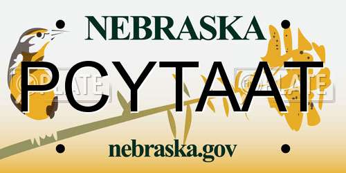 PCYTAAT Nebraska License Plate