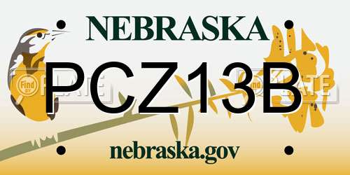 PCZ13B Nebraska License Plate