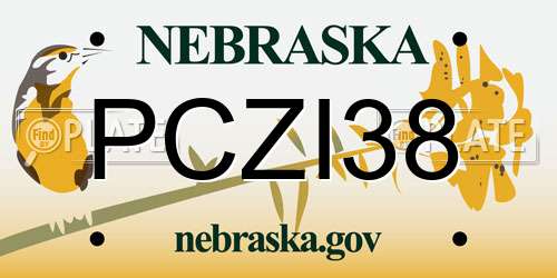 PCZI38 Nebraska License Plate