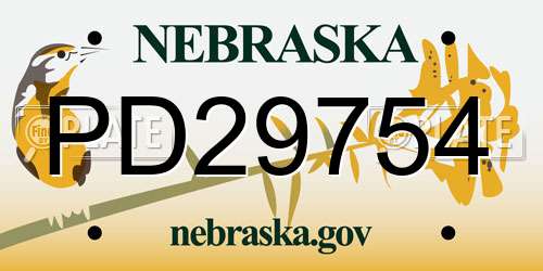 PD29754 Nebraska License Plate
