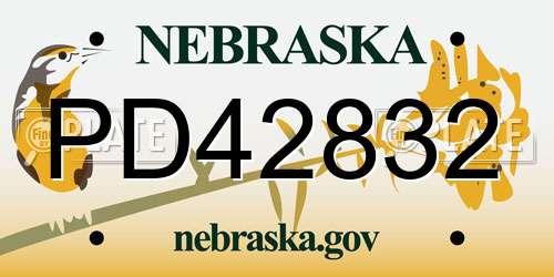 PD42832 Nebraska License Plate