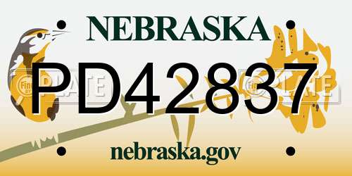 PD42837 Nebraska License Plate