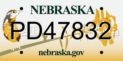 PD47832 Nebraska License Plate