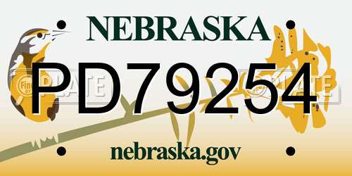 PD79254 Nebraska License Plate