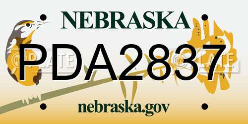 PDA2837 Nebraska License Plate