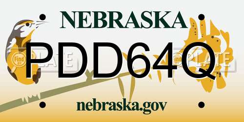 PDD64Q Nebraska License Plate